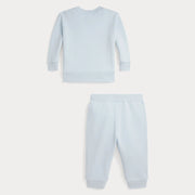 Rear view of the Ralph Lauren blue polo bear tracksuit.