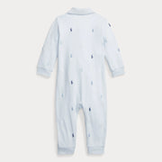 Rear view of the Ralph Lauren pony romper.