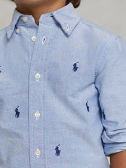Closer view of the Ralph Lauren pony shirt.