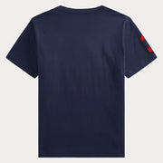 Back of the Ralph Lauren navy pony t-shirt.