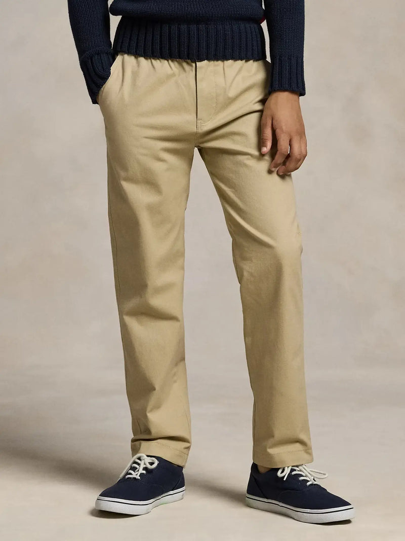 Closer view of the Ralph Lauren prepster chinos.