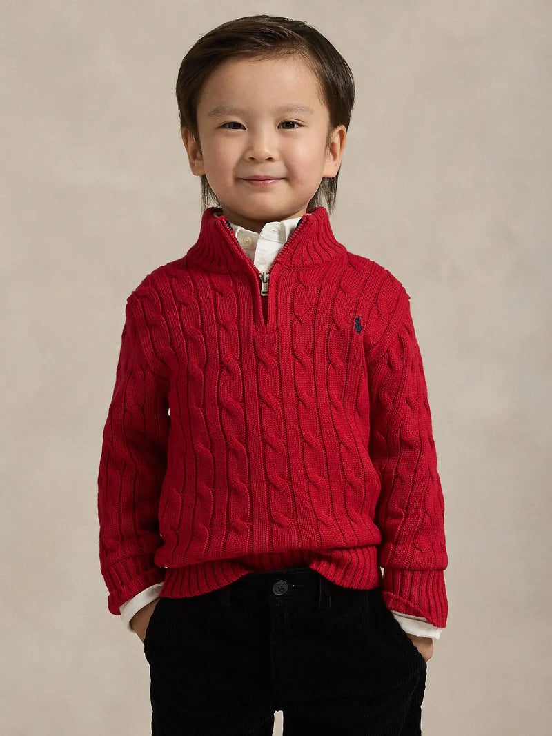 Closer view of the Ralph Lauren quarter zip jumper.