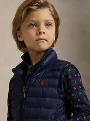 Closer view of the Ralph Lauren quilted gilet.