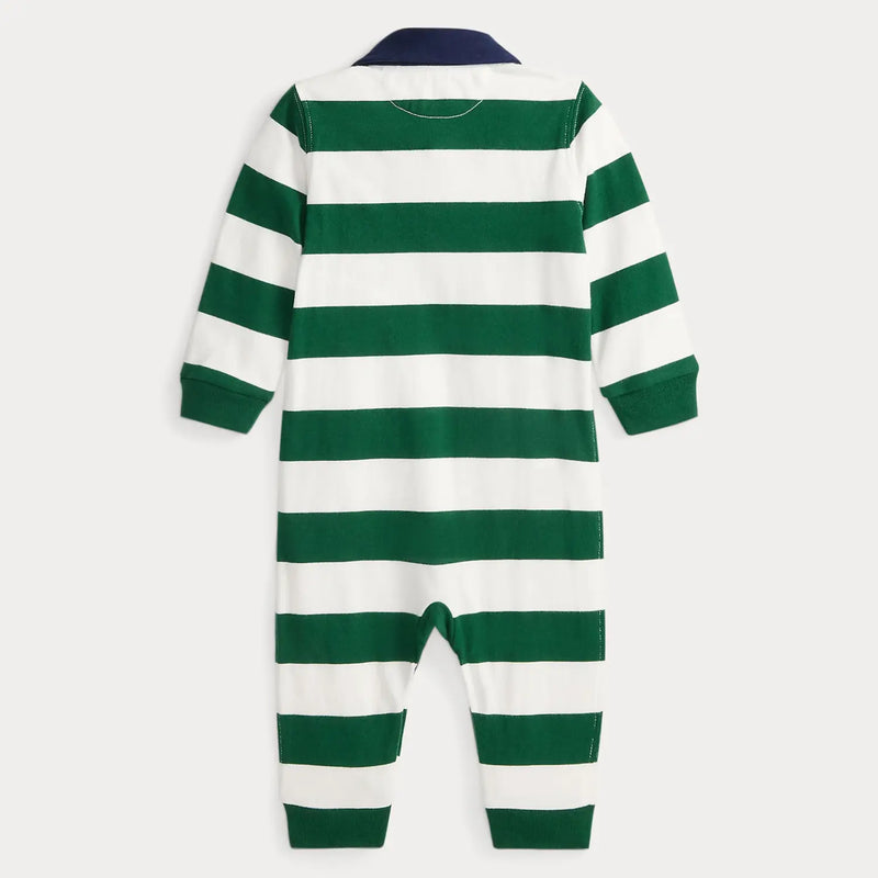 Back of the Ralph Lauren rugby stripe romper.