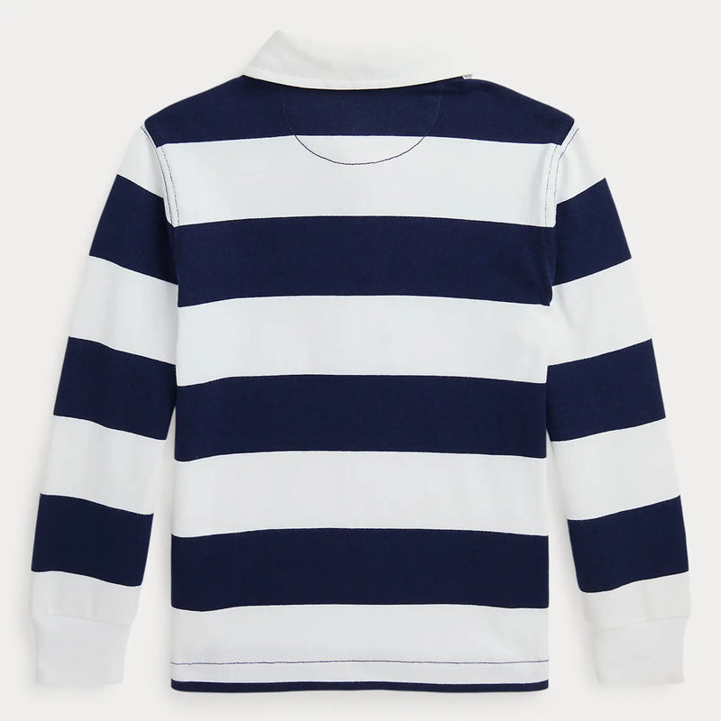 Rear view of the Ralph Lauren rugby shirt.