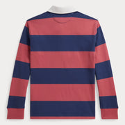 Back of the Ralph Lauren red rugby shirt.