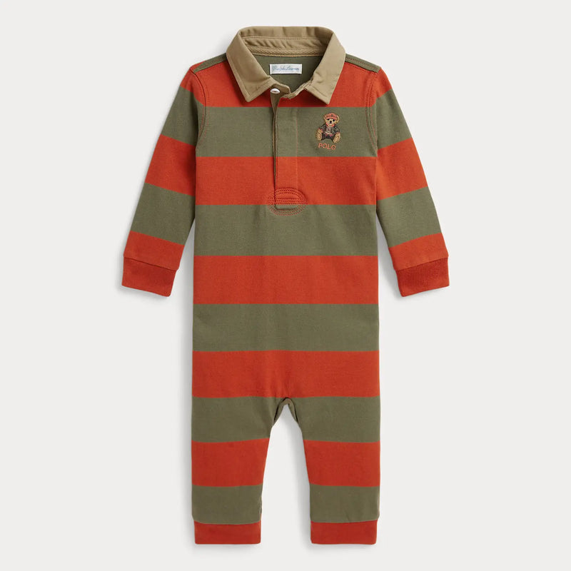 Ralph Lauren baby boy's rugby stripe romper - 320B27191001.