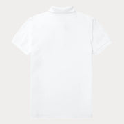 Back of the Ralph Lauren white slim fit polo shirt.