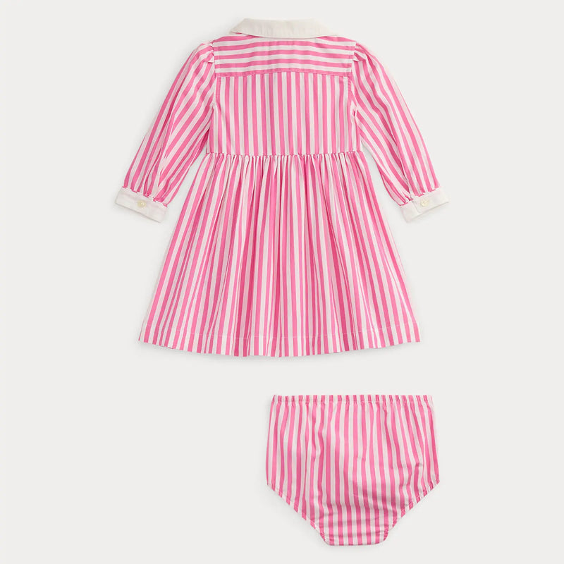 Back of the Ralph Lauren pink striped dress.