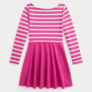 Back of the Ralph Lauren striped ponte dress.