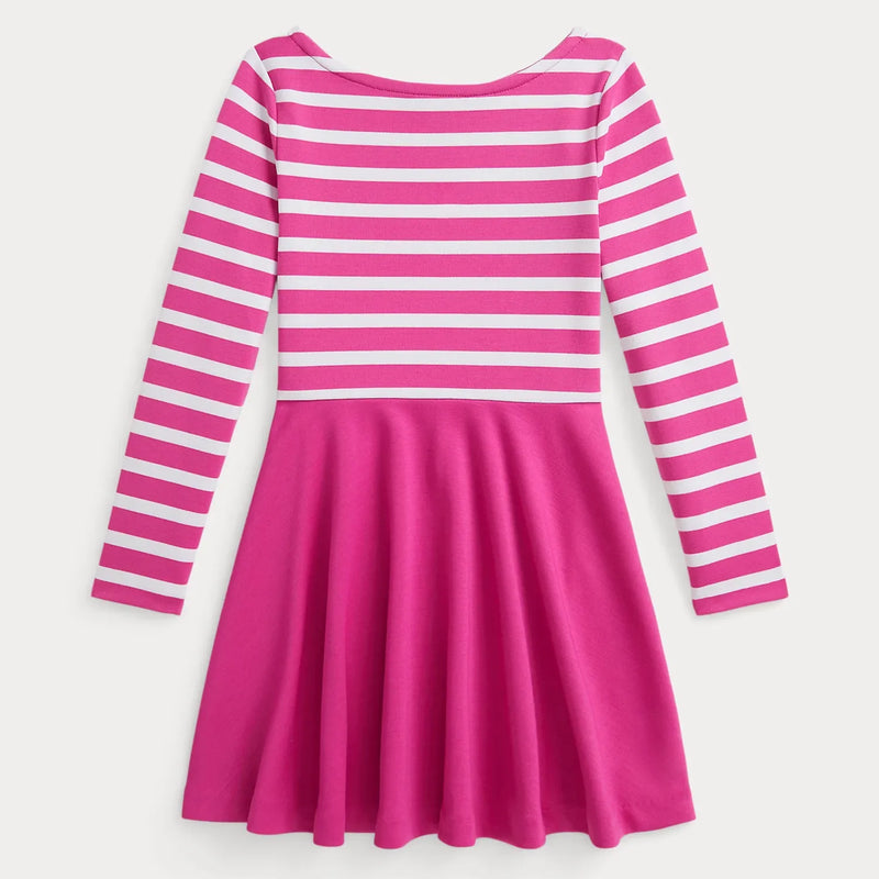 Back of the Ralph Lauren striped ponte dress.