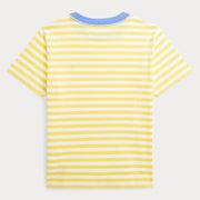Back of the Ralph Lauren yellow striped t-shirt.