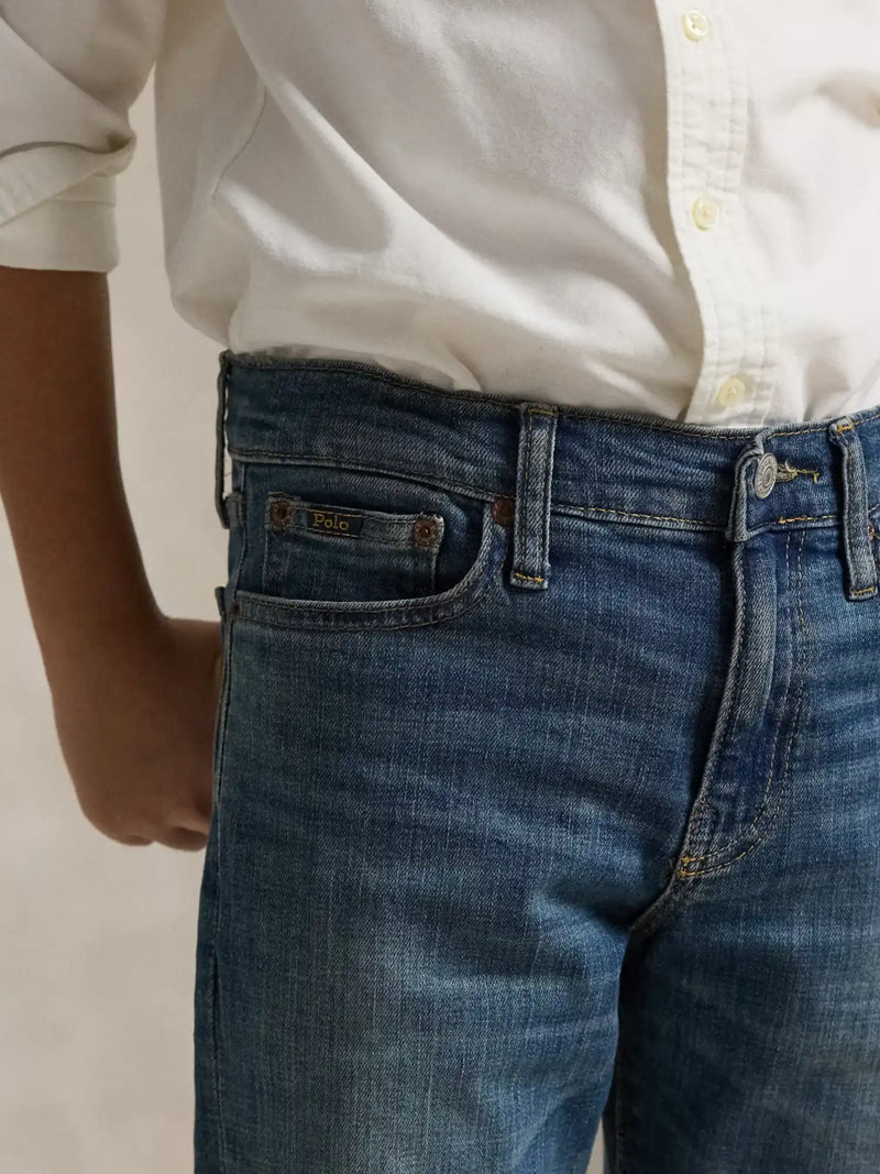 Closer view of the Ralph Lauren sullivan slim stretch jeans.