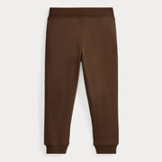 Back of the Ralph Lauren brown fleece joggers.