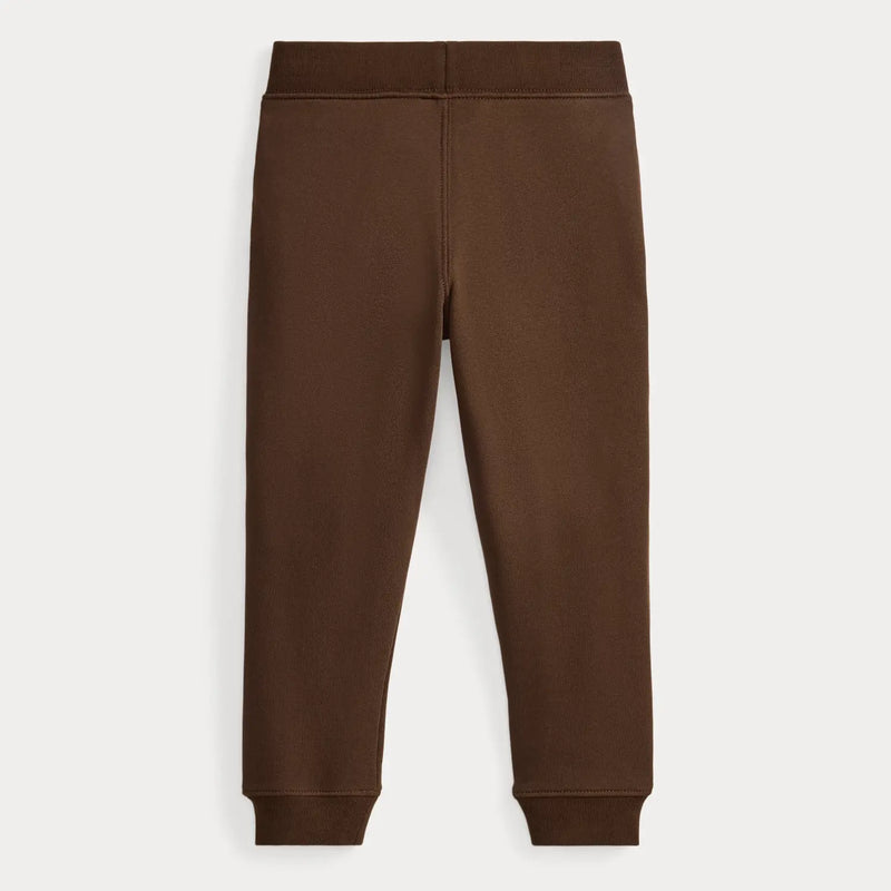 Back of the Ralph Lauren brown fleece joggers.