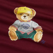 Burgundy Ralph Lauren t-shirt with polo bear print.