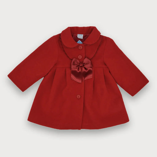 Sardon girl's red bow coat - 24ab-35.