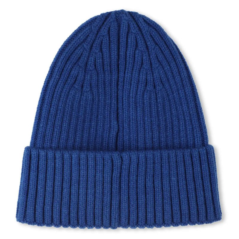 Back of the Timberland blue beanie hat.