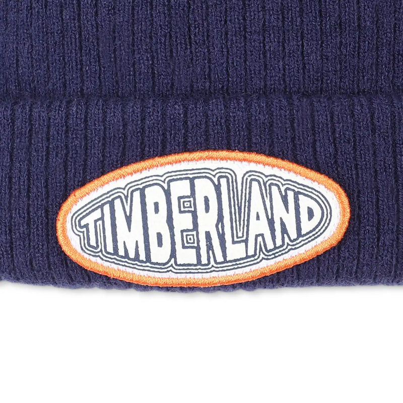 Timberland bobble hat with embroidered logo.