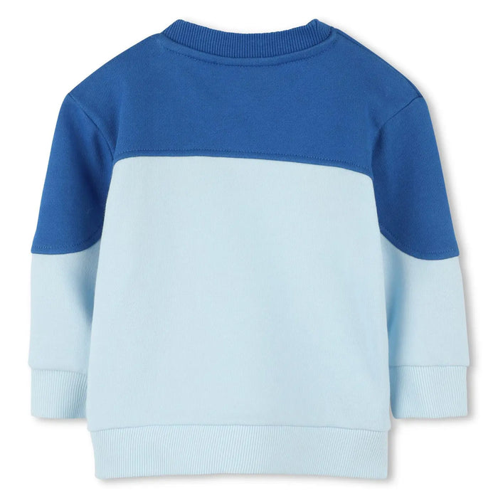 Back of the Timberland colourblock sweatshirt.