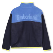 Rear view of the Timberland colourblock fleece.