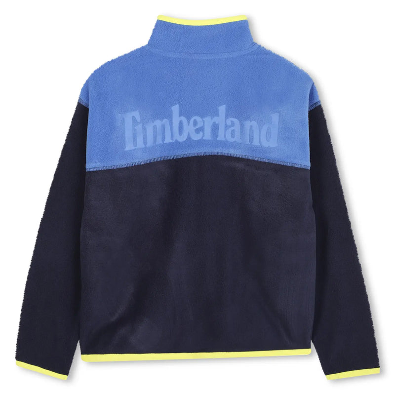 Rear view of the Timberland colourblock fleece.