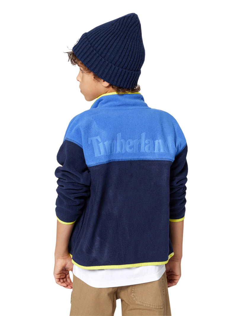 Timberland colourblock fleece with timberland logo on the back.