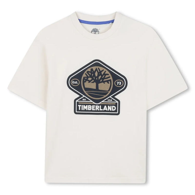Timberland boy's ivory logo t-shirt - t60530.