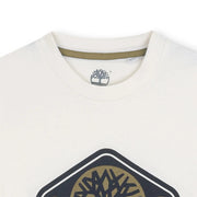 Closer look at the Timberland logo t-shirt.