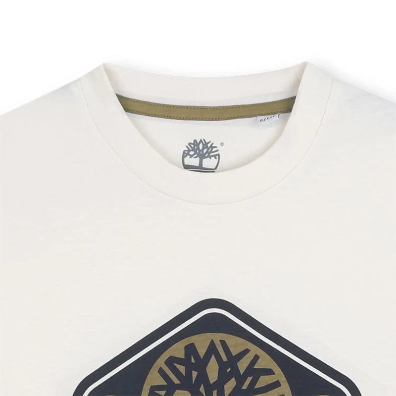 Closer look at the Timberland logo t-shirt.