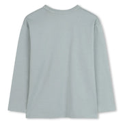 Back of the Timberland grey long sleeve t-shirt.