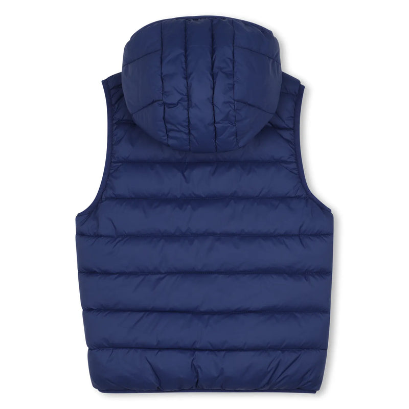 Back of the Timberland blue padded gilet.