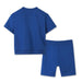 Back of the Timberland blue shorts set.