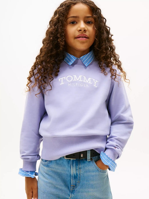 Tommy Hilfiger arched logo sweatshirt with white embroidered logo.