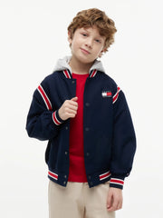 Closer look at the Tommy Hilfiger bomber jacket.