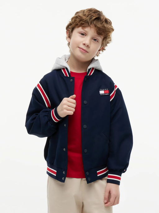Closer look at the Tommy Hilfiger bomber jacket.