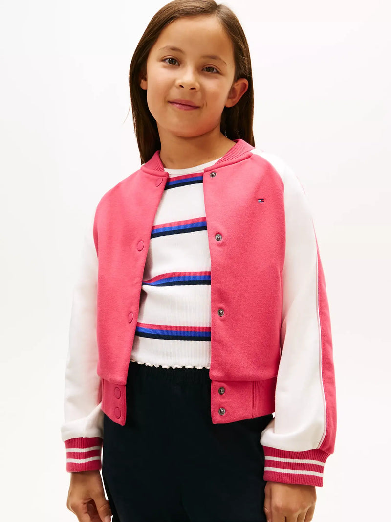 Closer look at the Tommy Hilfiger bomber jacket.