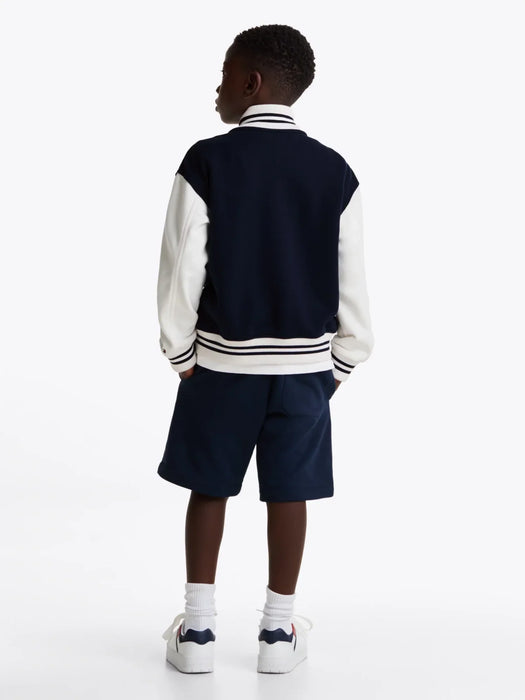 Back view of the Tommy Hilfiger bomber jacket.