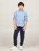 Boy modelling the Tommy Hilfiger Blue Oxford Shirt.