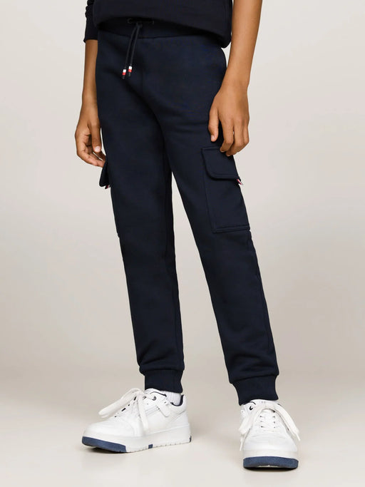 Closer view of the Tommy Hilfiger cargo track bottoms.