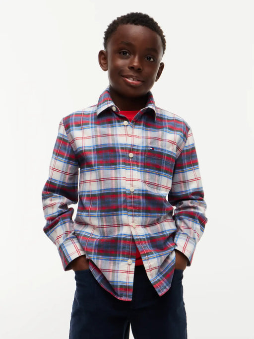 Closer look at the Tommy Hilfiger check shirt.