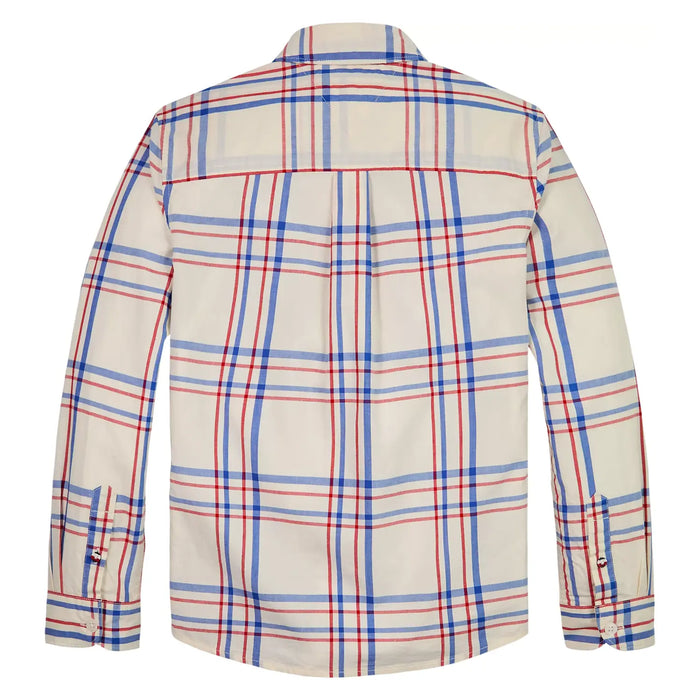 Back view of the Tommy Hilfiger checked shirt.