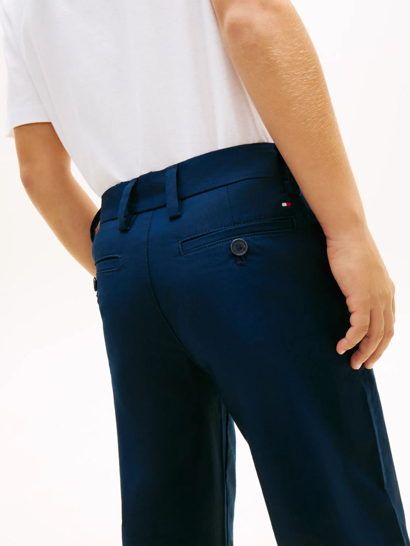 Tommy Hilfiger chinos with flag branding on the back.