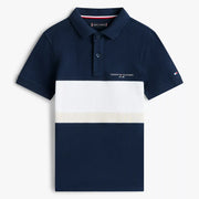 Tommy Hilfiger boy's colourblock polo shirt - kb10383.