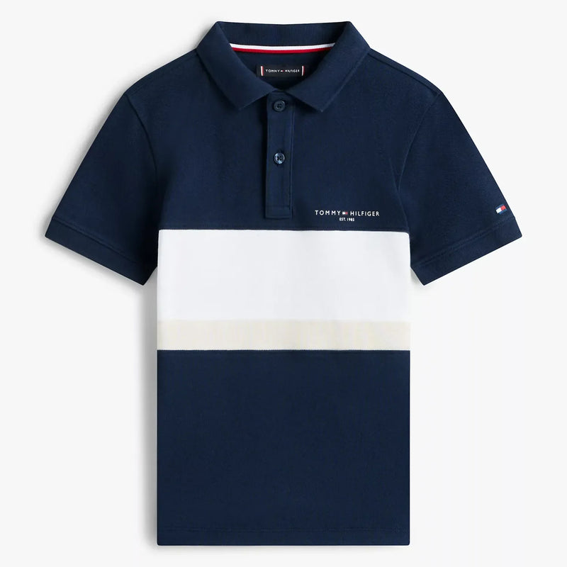 Tommy Hilfiger boy's colourblock polo shirt - kb10383.