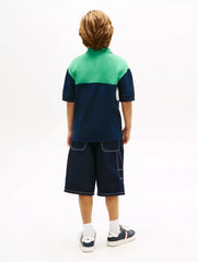 Back of the Tommy Hilfiger colourblock polo shirt.