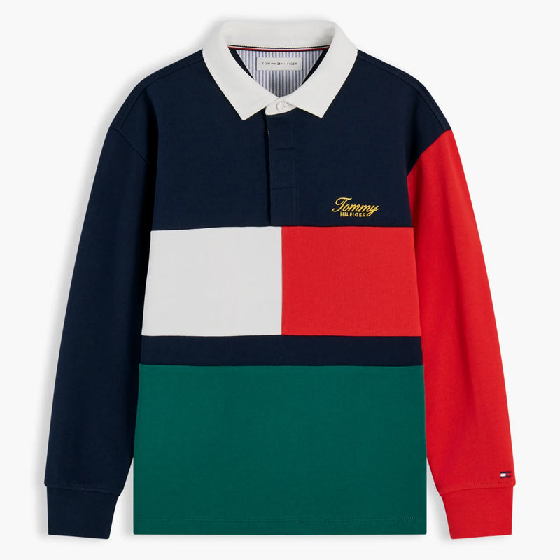 Tommy Hilfiger boy's colourblock rugby shirt - kb10674.
