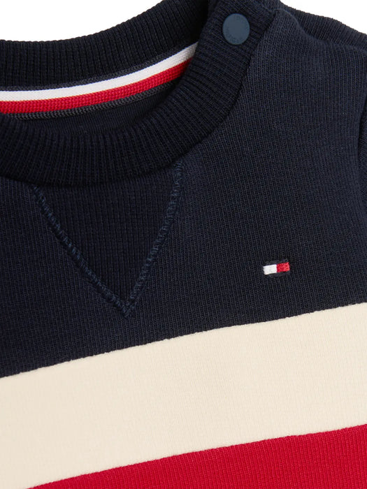 Closer view of the Tommy Hilfiger colourblock tracksuit.