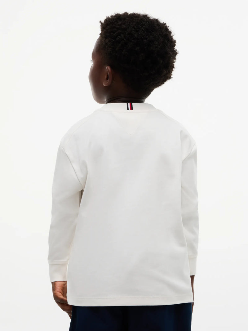 Rear view of the Tommy Hilfiger crest t-shirt.