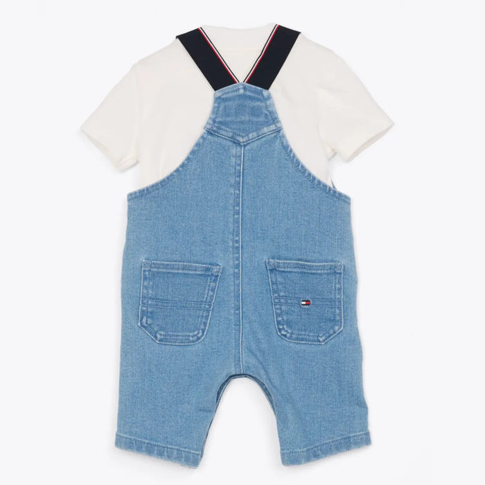 Back of the Tommy Hilfiger denim dungarees.